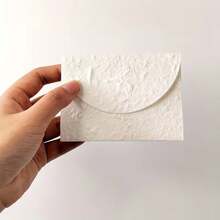 10 White Textured Envelopes, 3.9x2.83 Inches, Handcrafted Exquisite 3D Texture, Suitable For Wedding Invitations, Greeting Cards, Handmade Crafts, Holiday Greetings And Thank You Cards - A - View 8