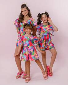 Colorful Butterfly Print Romper For Girls, Sizes 2, 4, 6, 8, 10, 12, 14, 16 - Cool And Lightweight - Butterfly - View 3