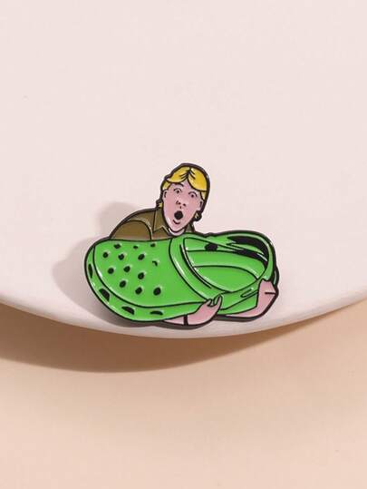 2pcs/Set, Cartoon Green Canvas Shoes & Slippers DIY Styling, Fashionable And Fun, Made Of Simple Alloy Material, Ideal Novelty Accessory For Hats, Bags And Clothing, Perfect Gift For Friends On Special Occasions