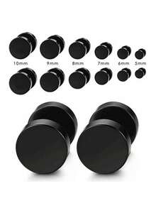 2 Pieces Minimalist Anti-Rust Titanium Steel Earlobe Piercing Barbell Unisex Stud Earrings Waterproof Hypoallergenic Cartilage Screw Stud Women Daily Wear Jewelry - Multicolor - View 2