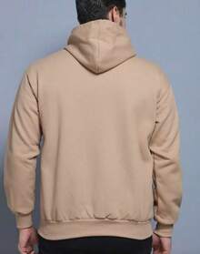 Fleece Jacket With Kangaroo Pocket, Winter Sweatshirt With Zipper, Open Or Closed - Camel - Ver 2