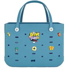 1pc Extra-Large Women's Beach Bag, Available In Multiple Colors, Large-Capacity EVA Stylish Shopping Bag, Shoulder Bag, Handbag, Open Design Multi-Functional Tote Bag - Suitable For Beach, Shopping, Pool, Sports, And Vacation. - 彩色 - 查看 13