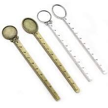 2 chiếc đế thước kẻ 20mm/18x25mm, khay đựng bookmark, đế cabochon, phôi cabochon và kính, phụ kiện làm trang sức DIY - Đánh dấu trang cơ sở - Xem 4