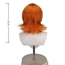 Tóc giả Halloween, Tóc giả búp bê, Tóc giả hóa trang, Tóc giả cosplay anime, Tóc giả Halloween - trái cam - Xem 3