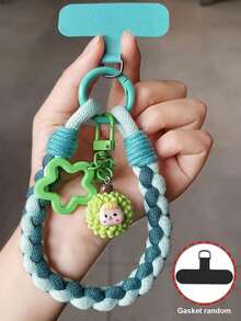 四股加厚短款水果娃娃编织手机挂绳，创意耐用防丢手机挂饰 - 彩色 - 查看 6