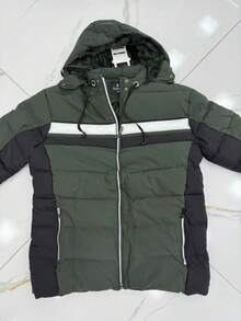 Men's Plush Nylon Winter Jacket With Regular Fit, Drawstring Pocket, Zipper, And Carnival Style. - VERDE - 查看 6