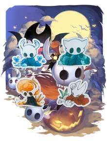 空洞骑士胸针，包包挂饰，4个可爱3D小人偶，吊坠，卡通动漫配饰，礼物 - 彩色 - 查看 13