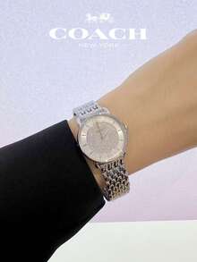 Coach ELLIOT Series Women's Watch, Silver Tone Case Silver Stainless Steel Band Silver Sand Dial - Silver - View 9