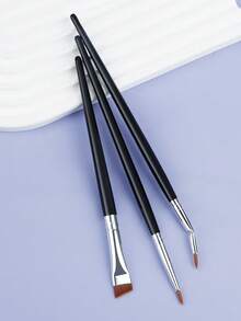 3 Pieces Of Thin Angle Eyeliner Brush Ultra-Thin Precision Eyeliner Makeup Brush Set, Thin Point Eyeliner Brush, Synthetic Bristle Eye Makeup Tool, Which Can Be Used As Eyeliner Brush And Eyebrow Brush. Eyeliner Brush Is Very Suitable For Filling, And Can Be Used With Eyebrow Powder, Mascara, Gel, Cream Or Powder. - Multicolor - View 4