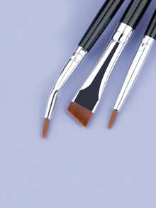 3 Pieces Of Thin Angle Eyeliner Brush Ultra-Thin Precision Eyeliner Makeup Brush Set, Thin Point Eyeliner Brush, Synthetic Bristle Eye Makeup Tool, Which Can Be Used As Eyeliner Brush And Eyebrow Brush. Eyeliner Brush Is Very Suitable For Filling, And Can Be Used With Eyebrow Powder, Mascara, Gel, Cream Or Powder. - Multicolor - View 5