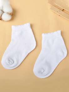 1/5Pairs Kids Crew Socks, Ruffle Mesh Breathable School Uniform Socks For Boys Girls - Multicolor - View 1