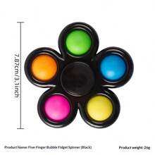 1pc New 5-Leaf Bubble Toy, Finger Spinner Stress Relief - Birthday Gift, Christmas Gift, Holiday Gift, Perfect Gift For Friends And Family - Multicolor - View 10