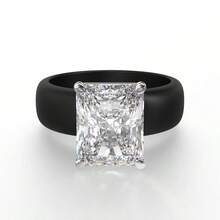 1pc Fashion Silicone Ring For Women Elegant Emerald-Cut Cubic Zirconia Ring Sparkling CZ Engagement Ring Promise Ring Exquisite Jewelry Suitable For Everyday Wear, Weddings, Parties, Anniversaries - Nhẫn silicon đính đá CZ thanh lịch - Xem 10