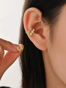 1对铜合金可爱优雅夹式耳环（女士款） - 貝殼 - 查看 9