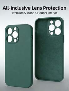 军规级防震防指纹硅胶手机壳，内衬绒布，兼容 17/17 Air/17 Pro/17 Max/16/15/14/13/12/13 Mini、Galaxy A56 5G/S23 Ultra、荣耀等机型。适合作为男女朋友的生日礼物或节日礼物。国际版，非国内版。 - 綠色 - 查看 3