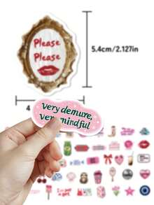 50pcs Cartoon Motivational Girl Stickers Cute And Adorable Designs Perfect For Journaling Supplies, Guitar Notebooks, Tablets, Parties, Suitcases, Envelopes, School Supplies Decorations - Fun Stickers Scrapbook Supplies Stationery Funny Stickers Kindle - 50pcs/pack - View 5