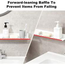 Euuztu Over Sink Shelf – Bathroom Sink Shelf Over Faucet, Wall Mounted Floating Organizer Bathroom & Kitchen (White, 16 Inch, 1 Piece) - 黑色 - 查看 2