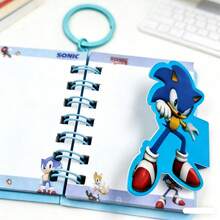 1set/1pcBlue Hedgehog Magnetic Coil Notebook Notes Keychain Pendant High Beauty PendantNew Year's Gift, Valentine's Day Gift, Easter Gift - Multicolor - View 4