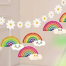 10/20pcs Set Of Rainbow Cloud Shaped Decorations, Gift Packaging Labels, Wooden Blank Wood Chips, Suitable For DIY Handicrafts, Holiday Party And Birthday Decorations, Perfect Gifts, Spring Decorations - Multicolor - View 4