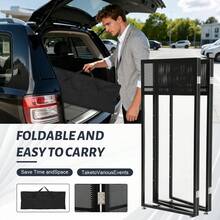 GCCSJ DJ Table,Portable DJ Booth Table Station 44"X42.2"X20.6", Foldable Metal Frame DJ Facade With Black & White Scrims, Detachable 40"X20" DJ Table, Adjustable Height, Carry Bag For Show, Party, Wedding, Events& Mobile DJ Gigs - Black - View 12