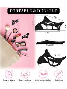 2/1 Pack Of Reusable Eyeshadow Templates, Cat-Eye Eyeliner Templates, Eyeshadow Concealers, Eyeliner Winged Eyeshadow Makeup Aids, Create Versatile Looks, Stunning Makeup Effects, Silicone Eye Makeup Aids, Eyeshadow, Eyeliner, And Under-Eye Concealer Templates, Mother's Day Gift/Summer Travel Essential Makeup Tools - Multicolor - View 9