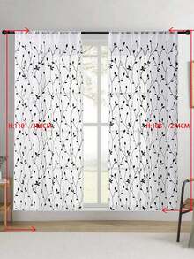 1 tấm rèm voan thêu họa tiết hoa, có khe luồn thanh treo, chống tia UV và thoáng khí, chất liệu polyester, không có lớp lót, thích hợp cho phòng khách, phòng ngủ, phòng ăn. - màu đen - Xem 33