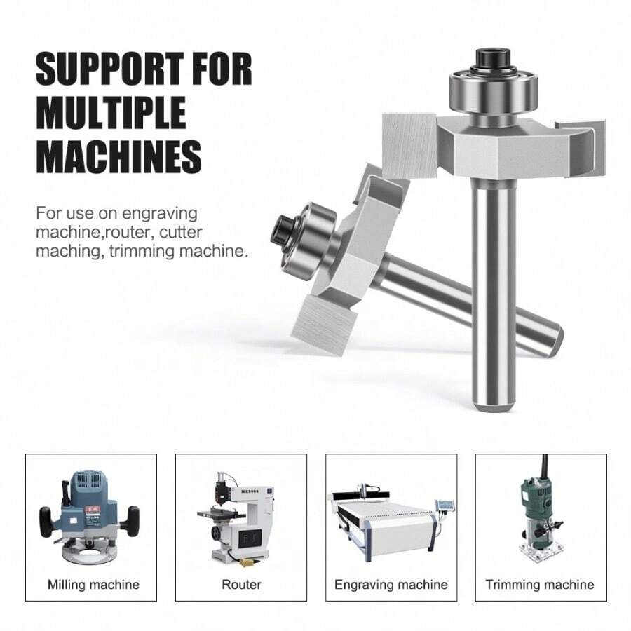 2-In-1 Ball Bearing T-Slot Router Bit, Wood Milling Cutter, Groove Cutting Knife, Chamfer Knife, Pull Handle Knife - Ball Bearing T-blade - View 1