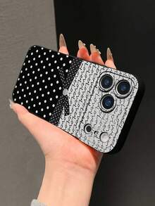 Cute & Luxurious Black & White Polka Dot Phone Case, Matte Soft Silicone Full Coverage Camera Protection, Creative Bowknot, Love Letter, Round Dot Pattern, Suitable For Parties, Outings, Photography, Compatible With Samsung Galaxy S26 ULTRA, S26, S25 ULTRA, S24 ULTRA, S23 FE, S22, A56, A57, A37, A17, A07, A06, A05S, A55, A54, A53, And 17 Pro Max, 17 Pro, 16 Pro Max, 16 Pro, 15 Pro Max, 14 Pro Max, 13, 12, 11, XS Max, 11 Pro Max - Multicolor - View 4