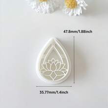 1pc/2pcs Lotus Shaped Soft Clay Earring Mold, 3D Geometric Water Drop Jewelry Pendant Mold - White - View 5