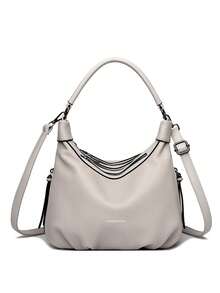Women Handbags PU Leather Women Shoulder Bag Fashion Luxury Ladies Messenger Bags High Quality Female Tote Bag - Light Grey - View 7