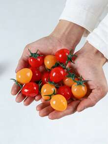 5/10 pièces Tomates cerises artificielles, mini tomates factices réalistes pour décoration, convient pour armoire de cuisine, décoration de la maison, rebord de fenêtre, photographie de fête et accessoires photo - Multicolore - Voir 5