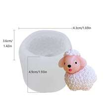 3D绵羊造型蜡烛硅胶模具 - 白色 - 查看 2