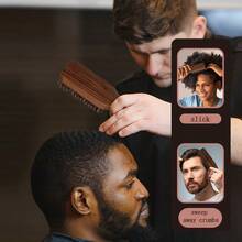 男士高级胡桃木胡须刷 | 胡须和木质手柄 | 两件套，附赠清洁工具 | 胡须造型必备单品，礼盒包装 - 鬍鬚刷 - 查看 3