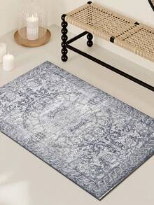 1pc Vintage Style Large Area Rug, New Faux Wool Washable Bottom Indoor Carpet, Living Room Rug, Sofa Rug, Bedroom Rug, Bedside Anti-Slip Mat, Room Floor Mat, Dining Kitchen Rug, Office Chair Pad, Entryway Doormat, Outdoor Picnic Blanket, Camping Mat - Multicolor-1 - View 17