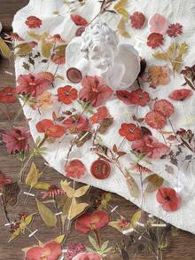 40张/包复古植物干花主题贴纸，创意美学贴纸，DIY剪贴簿工艺材料，节日礼物，个性化贴纸相册学习用品剪贴簿用品文具趣味贴纸Kindle - 2.玫瑰星雲 - 查看 4