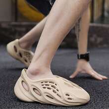 Foam Runners Shoes For Men Women, Soft Cloud Slides Slippers Non-Slip Walking Sandals, Beach Platform Pillow Sandals Lightweight Slip-On Foam Runners, Outdoor Quick-Drying Sports Slides - Màu be - Xem 3