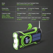 Weather Emergency Radio NOAA Weather Alert, SOS Alarm, 3 Lighting Modes, Hand-Crank Portable Radio Suitable For Home Disaster And Outdoor Adventure - View 11