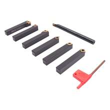 7Pcs Lathe Turning Tool Holder Carbide Inserts Set Wrench Boring Bar Indexable - por defecto - Ver 7