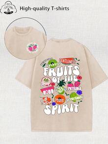 Summer Tops 2026 Women's  Patterned Printed Vintage Washed T-Shirt - 230g Thick Cotton, Vintage Street Style Round Neck Short Sleeves, Machine Washabl - 杏色 - 查看 12