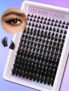 Himirell 168片D型卷翘漫画睫毛簇，混合8-18mm仙女款睫毛簇，轻盈自然柔软舒适，DIY单根假睫毛，易于佩戴，可重复使用，适合日常妆容 - D - 查看 3