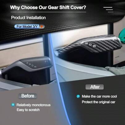Accessories For Model 3 (2019-2023), Carbar Carbon Fiber Steering Wheel Cover And Shift Paddles, Steering Wheel Protective Cover Accessories