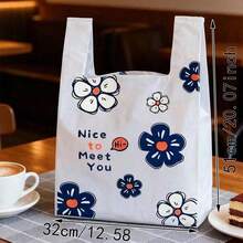 1/50/100 chiếc Túi tote nhựa họa tiết hoa "Rất vui được gặp bạn" - Dày dặn và chắc chắn, lý tưởng cho sử dụng hàng ngày, lễ hội, tiệc tùng, mua sắm, làm quà tặng, lưu trữ, doanh nghiệp nhỏ, cửa hàng tạp hóa, tiệm bánh. - Nhiều kiểu dáng/màu sắc - Xem 2
