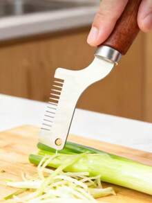1/2 piezas Picador de cebolla con mango de madera, herramienta de cocina eficiente y uniforme, picador manual de cebolleta/ajo, rebanador de verduras, accesorio práctico para el hogar y el restaurante - Multicolor - Ver 4