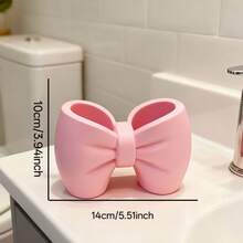 1pc Butterfly Shaped Toothbrush Holder, Suitable For Storing Stationery In Bedroom Or Hanging Toothbrush In Bathroom, Decorative And Practical, Made Of Durable Plastic, Butterfly Design, Multi-Functional, Easy To Clean, Space-Saving, Available In White And Pink Colors, Ribbon Decor On Butterfly Shape, Can Hold Toothbrush Or Pens, Suitable For Bathroom, Bedroom, Kitchen, Desk, Vanity, Great Gift Option - Multicolor - View 5