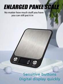 大型电子厨房秤，拥有宽大的秤面和清晰易懂的操作按钮。量程10公斤，测量精准，一键归零，单位快速转换。配备防滑硅胶垫，非常适合烘焙和烹饪。电池供电（不含电池）。 - 廚房秤 - 查看 8