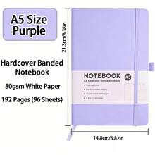 1本A5横线笔记本，192页，仿皮封面，带绑带，简约便携创意高品质商务笔记本，适合学生、专业人士、办公室、学校使用，可用于DIY计划、课堂笔记、会议记录、日记、愿望清单、文具、返校用品等。 - A5橫線本 - 查看 9