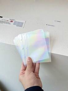 10Pcs Inner Pages/1Pc Loose-Leaf Binder, Photocard Binder Holder, Photocard Binder Photo Album,3-Hole Edge Wrapped Double Button Loose Leaf Photo Album, Widened Loose Leaf Binder Cover For Albums Business Cards Postcards - Multicolor - View 4