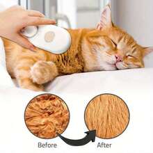 No-Rinse Cleaning Brush For Pets, Steam Fluff Removal Massage Comb, Pet Bath Brush, Pet Automatic Hair Removal Spray And Anti-Static Massage Comb For Dog And Cat Grooming - 白色 - 查看 7