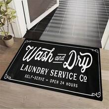 1pc Kitchen Anti-Oil Mat, Home Non-Slip Entrance Doormat, Full Spread Dirt-Resistant Carpet Mat, Crystal Velvet Carpet - Light Grey - View 14