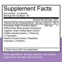 Los extractos de frijoles blancos y granos de café verde promueven la salud intestinal, apoyan el sistema digestivo y mejoran el sueño, adecuado tanto para hombres como para mujeres - 120 cápsulas - Ver 2